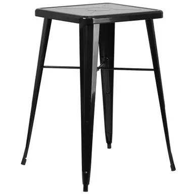 "40" Black Metal Square Indoor - Outdoor Cafe Bar Table - Complete Your Industrial Furniture Set"